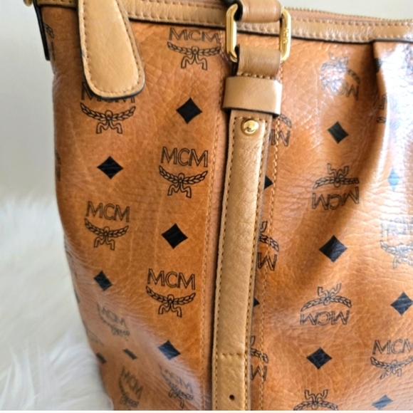 Authentic MCM Cognac Visetos Tote - Picture 6 of 9
